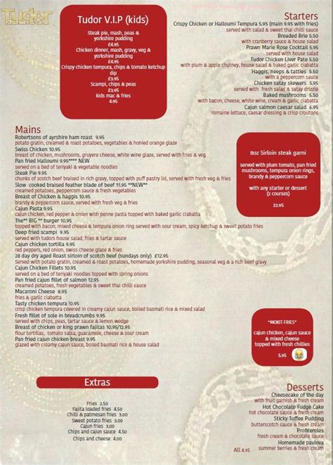 tudor grill ayr menu.